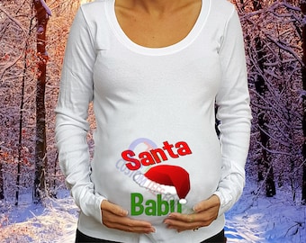 USA Cutoff Dec 19th Santa Baby Maternity Shirt Christmas Maternity Shirt Christmas Shirt Christmas Pregnancy shirt Santa Maternity shirt