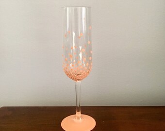 Peach Bubbles Champagne Flute