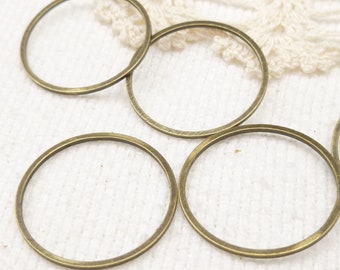 20mm Solid, Closed Jump Rings, Links, Connectors, Antique Bronze (10) - BF12