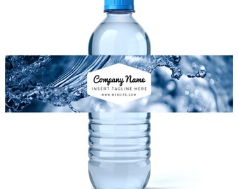 Etiquetas de la botella de agua personalizada - su logotipo de empresa o etiquetas de botella de agua de diseño - artículo promocional - empresa - publicidad - regalo cliente