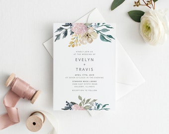 watercolor wedding invitation templates