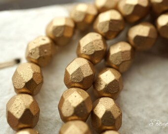 Matte Golden, Czech Beads, Beads, N1749