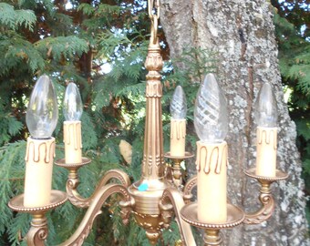 Elegant French Bronze Empire Chandelier