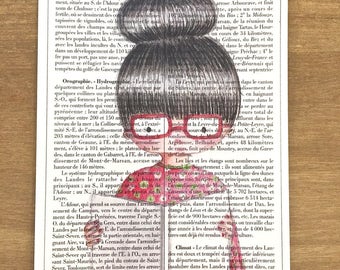 Illustrated postcard "Reading"