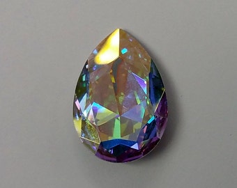 Swarovski Austrian Crystal AB / Aurora Borealis Tear Drop 20x30