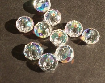 6mm Crystal AB Rondelle Spacer Beads 10 pieces
