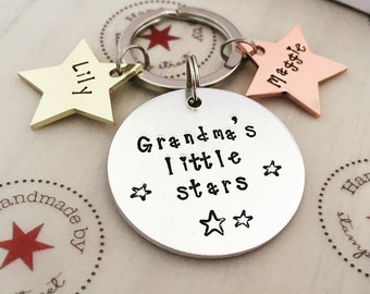 Grandma's Little Stars, Grandmother Gift, Gifts for Grandma, Personalized Grandma Gift, Grandma Keyring, Nanny Gift, Grandma Keychain, Gran
