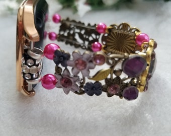 Pinks and purples 22mm smart watch band