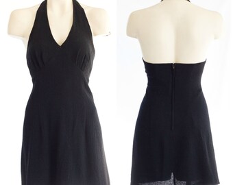 Short black halter top dress NEW with tags
