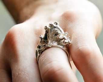 Silver Anatomical Heart Ring