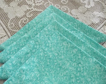 Cloth Napkins, Turquoise Napkins, Set of 4 turquoise Napkins, Handmade Napkins, Fabric Napkins, Cloth Napkins, Dinner Napkins