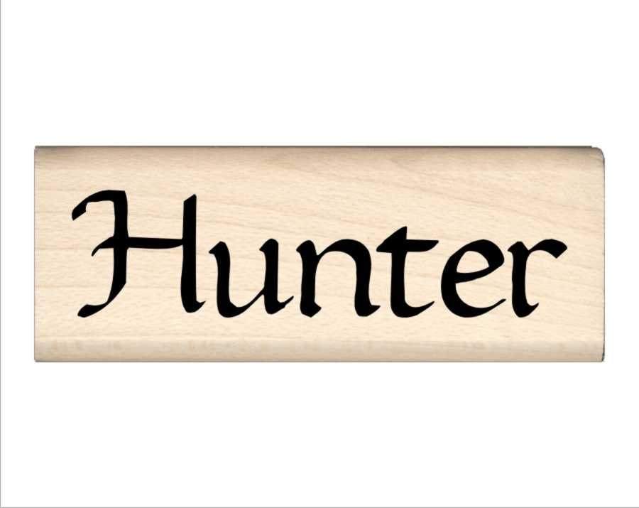 Hunter Name Rubber Stamp for Kids
