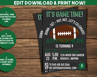 Football Invitation| Football Birthday Invitatio | Sports Birthday Invitation | Birthday Invitation | Digital Invitation