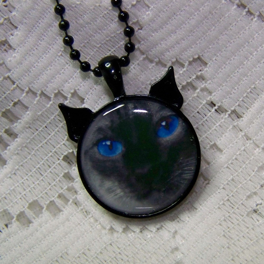Siamese Cat Head Pendant Siamese Cat jewelry Cat art