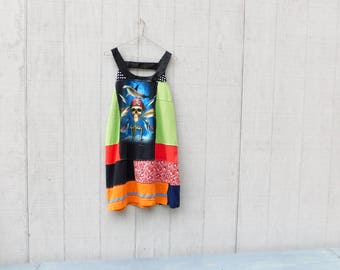 Tshirt Dress, Beach Tunic, Pirate, Upcycled Clothing, Summer Dress, Tunic, Upcycled Dress, Romantic, Boho, Simple, Aline