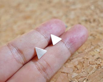 7 mm Small Triangle Earrings Sterling Silver Earring Jewelry Sliver Stud Minimalist Earrings Tiny Triangle Earrings Modern Triangle L-SGM022