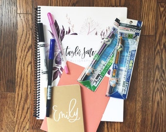 Calligraphy Kit, Brush Lettering Kit, Calligraphy, Calligraphy Workbook, Calligraphy Starter Kit, DIY Kit, Birthday Gift