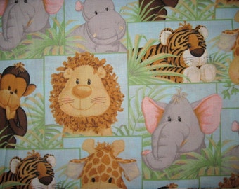 18X22 JUNGLE BABIES Cotton Fabric Patchwork Fat Quarter