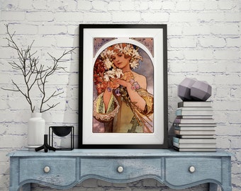 Alphonse Mucha Mucha Home Decor Alphonse Mucha Art Nouveau Poster Mucha Print Art Noveau Canvas Prints Alphonse Mucha Print Mucha Wall Art
