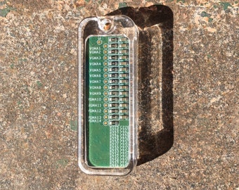 Computer Chip Clear Jewelry Pendant