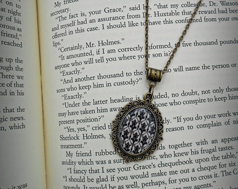 BBC Sherlock Wallpaper Pattern Damask Necklace