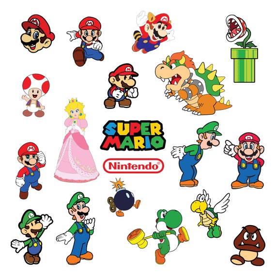 Super mario 1 Svg/Eps/Png/Jpg/ClipartsPrintable Silhouette