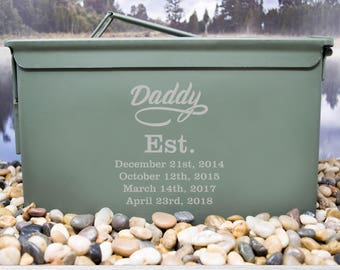 Daddy Ammo Can, Ammo Box, Ammo Can, Personalized Ammo Box, Personalized Ammo Can, Fathers Day Gift, Christmas Gift, Gift for Him, 50 Cal
