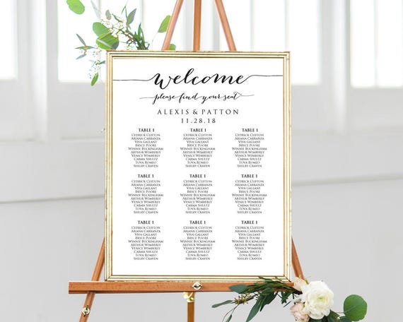 welcome please find your seat wedding seating chart templates create seating chart template
