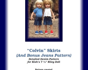 Colvin Jeans & Skirts-R--PDF Pattern for Helen Kish's 7 1/2" Riley