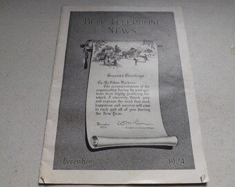 Bell Telephone News December 1924 Magazine