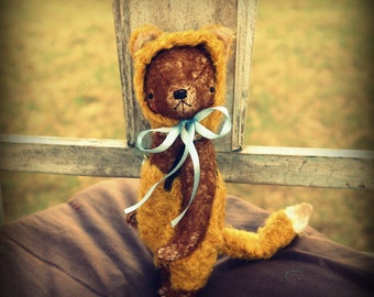 PDF Epattern for 9 inch Handmade Artist Teddy Bear in Fox's pants and cap by Sasha Pokrass