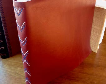 Red Leather Photo Album - Leather Book - Red Leather - Red Scrapbook - Guest Book - Journal - Sketchbook - Notebook