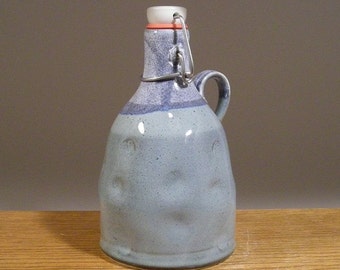 Handmade, Wide Top , Stoneware Pottery , Flip Top , Craft Beer Growler / Howler , Makes an excellent beer lovers gift !