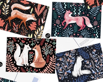 Pack of 8 Papio Press Foxes Postcards