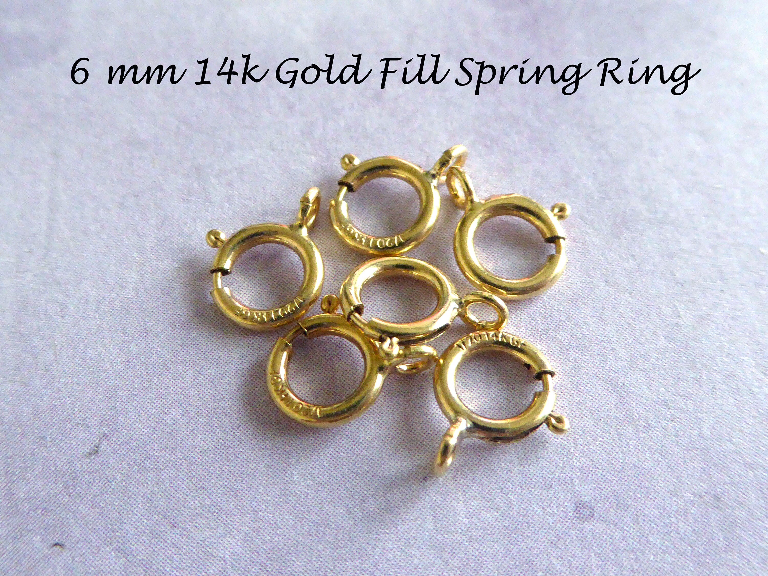 5100 pcs 6 mm Spring Ring Clasps Springring Clasps / 14k
