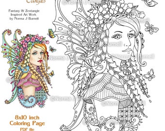 Fairy Tangles Printable Coloring Book Posy Collection by Norma Fairy Tangles Printable Coloring Book Posy Collection by Norma
