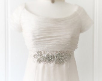 Claudia Crystal Lace Bridal Sash - Wedding Dress Belt - Bridal Gown Sash - Wedding Accessories