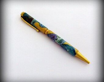 Pen, Ballpoint Pen, Handcrafted Pen, Unique Pen, Gift Pen, Polymer Clay Pen