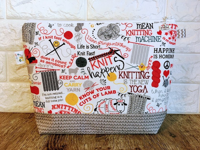 Knitting Project Bag Shawl knitting Bag Zippered Project