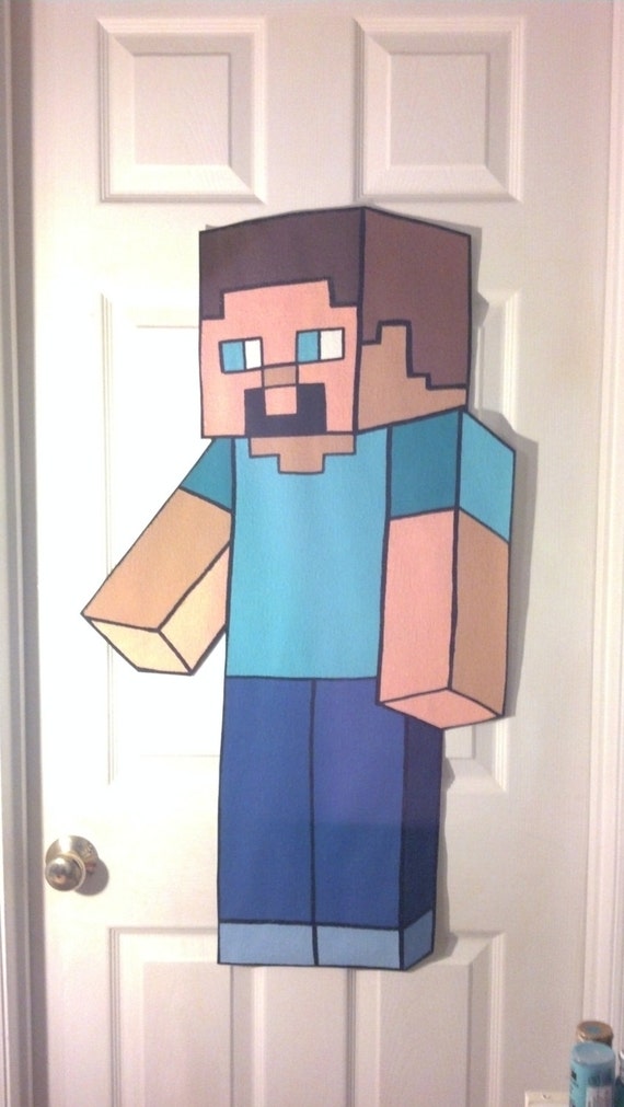 Items similar to Handpainted HUGE MINECRAFT STEVE Original 