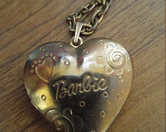 80s Barbie heart locket necklace