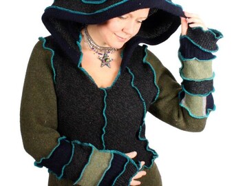 Recycled Sweater Hoodie Pattern by Katwise