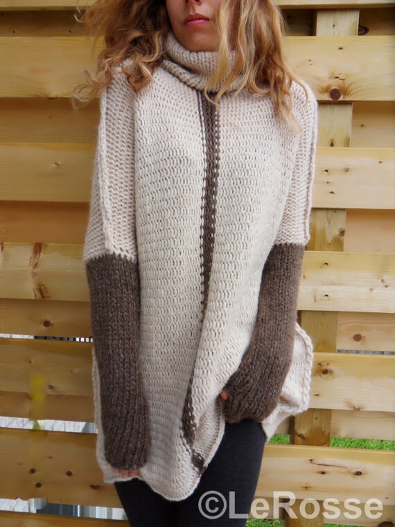 Oversized/Slouchy/Loose knit sweater. Alpaca /Merino sweater.