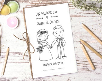 Personalized Wedding Activity Book - Printable Download - Wedding Favors - Wedding Coloring Book - Reception Activities for kids
