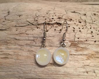 Jewelry, Dichroic glass jewelry, dichroic glass, handmade dichroic glass, fused glass, fused glass earrings, Dichroic Glass Dangle earrings