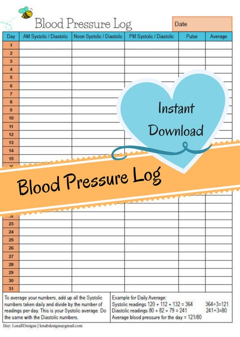home blood pressure chart printable