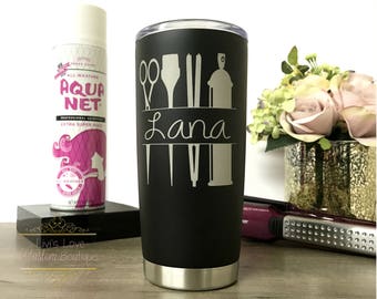 Hairdresser Coffee Travel Mug - Dishwasher Safe - 20 oz Stainless Steel to go cup - cosmetologist Gift - Personalized Hairdresser Gift