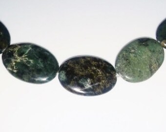 SALE! Green jasper beads oval beads pendant beads 25x35mm beads green stone beads semiprecious stone semiprecious beads jasper beads