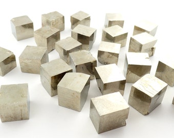 ONE Pyrite cube from Spain - natural crystal raw stone stones structure minerals