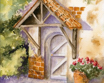 Come In fine art watercolor print: